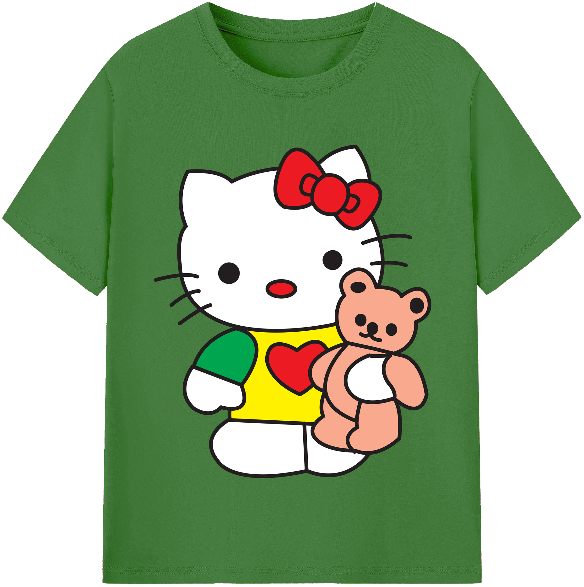 （画像用） Hello Kitty ハローキティ レディースカジュアルプリントTシャツ（綿100％）